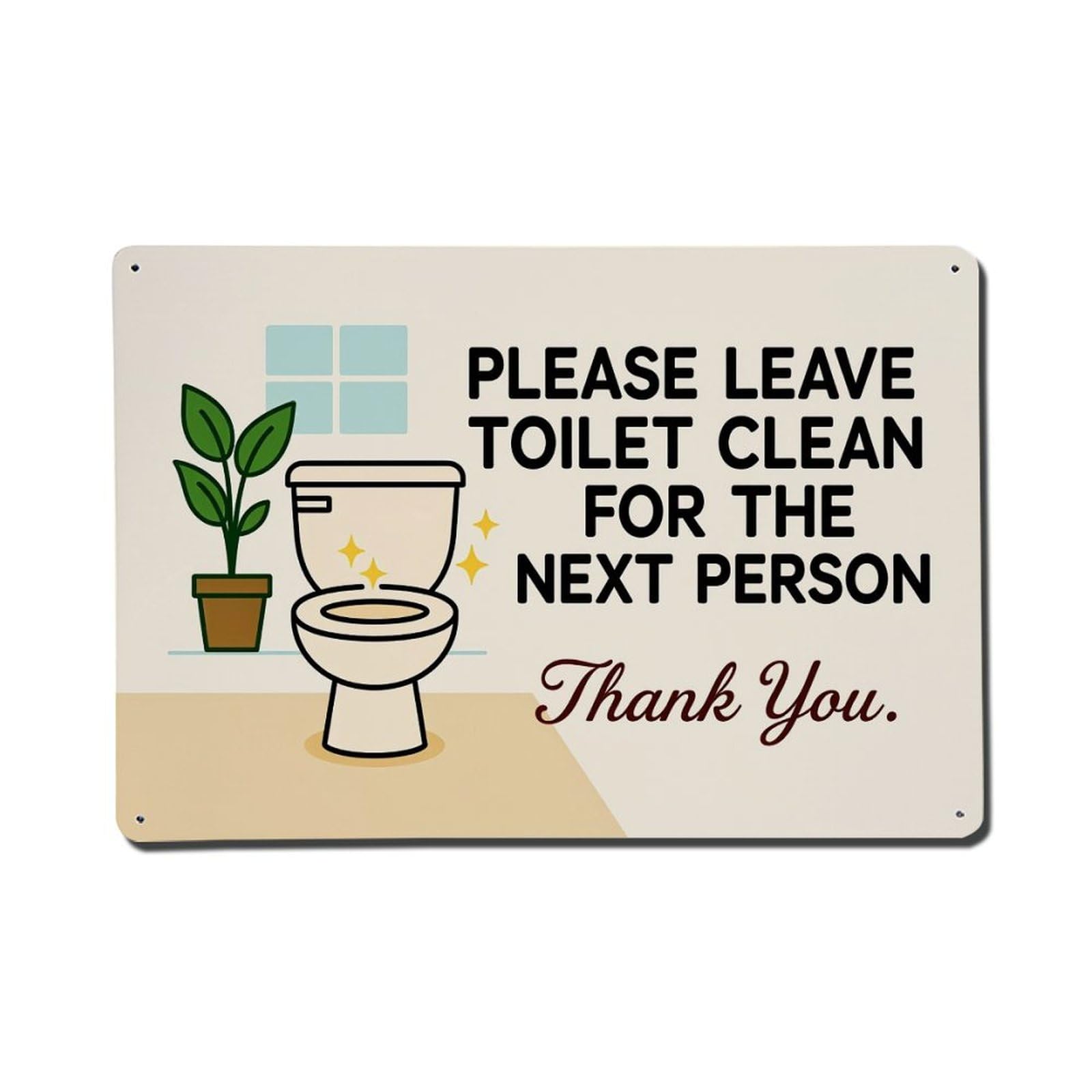 Toilet Clean Reminder Sign Tin Sign Vintage Metal Poster, Home Bar Garage Man Cave Cafe Indoor & Outdoor Wall Decoration 8x12Inches
