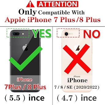 Yiakeng for iPhone 8 Plus Case: iPhone 8 Plus Phone Case with HD Screen Protector - Military Grade Protective Case with Ring (Dark Green)
