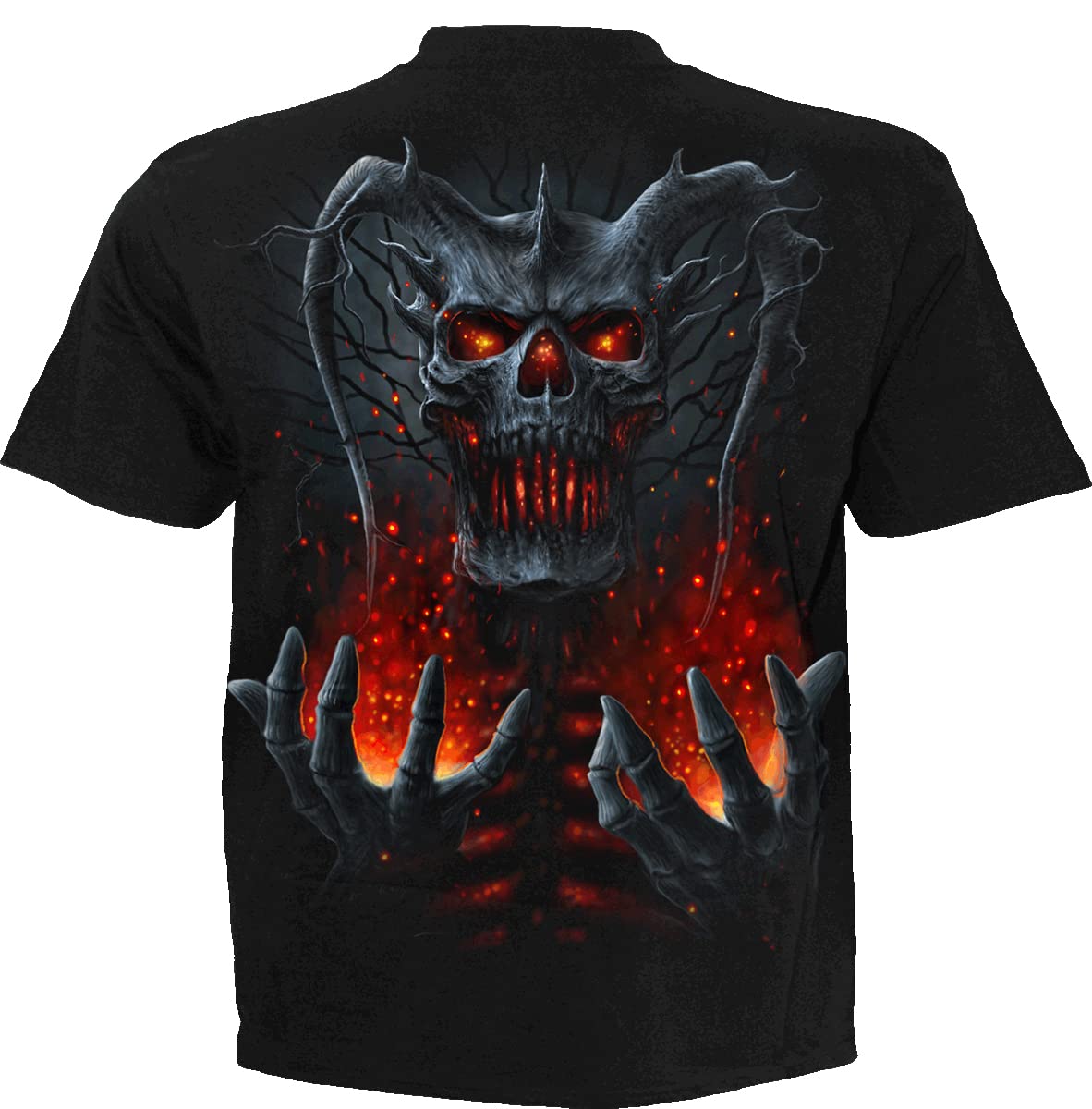 Spiral Death Embers Hombre Camiseta Negro 100% algodón Regular