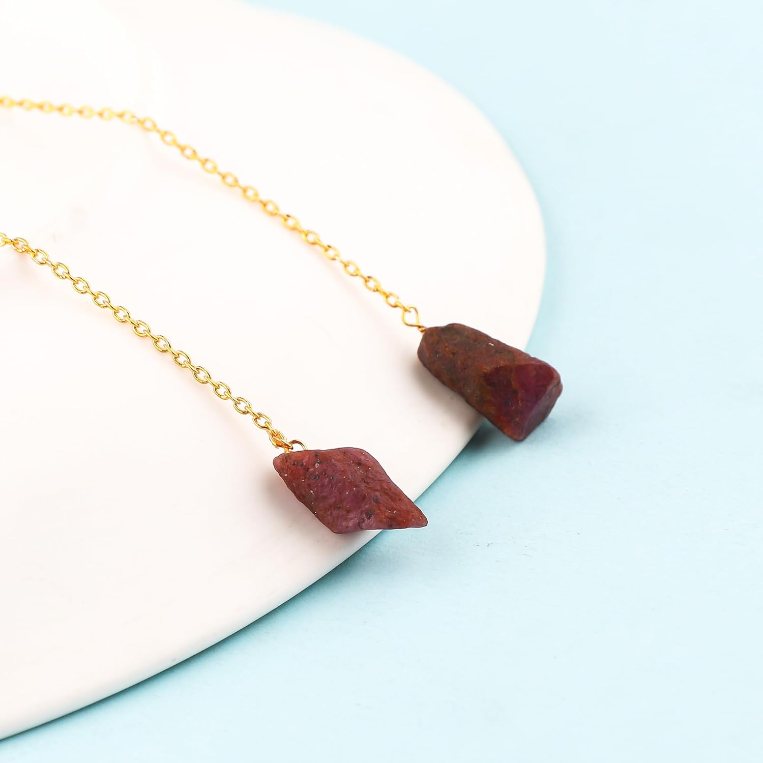 Natural Raw Gemstones Threader Earrings, Handmade Dangling Earrings for Women, Gold Plated Earrings, Rough Stones Healing Crystals, Women Jewelry, Gift For Her - Image 2