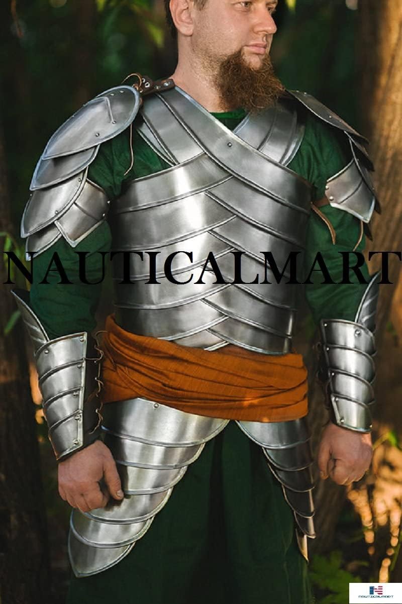 NauticalMart Halloween LARP Steel Armor Elves Full Set Pauldrons, Bracers,Cuirass, Hips Armor
