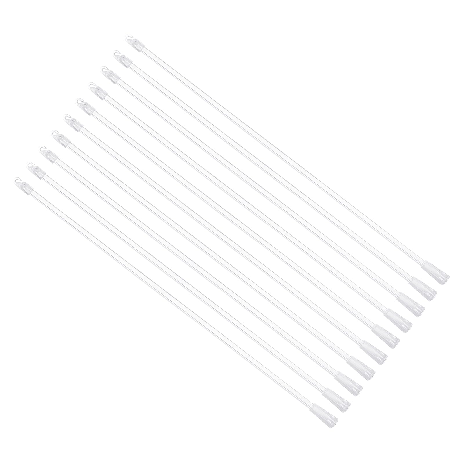 sourcing map 10Pcs 21" Blinds Wand Replacement, Acrylic Blinds Tilt Wand with Hook and Grip, Vertical Blind Rod Stick for Window Curtain Opener Accessory, Clear