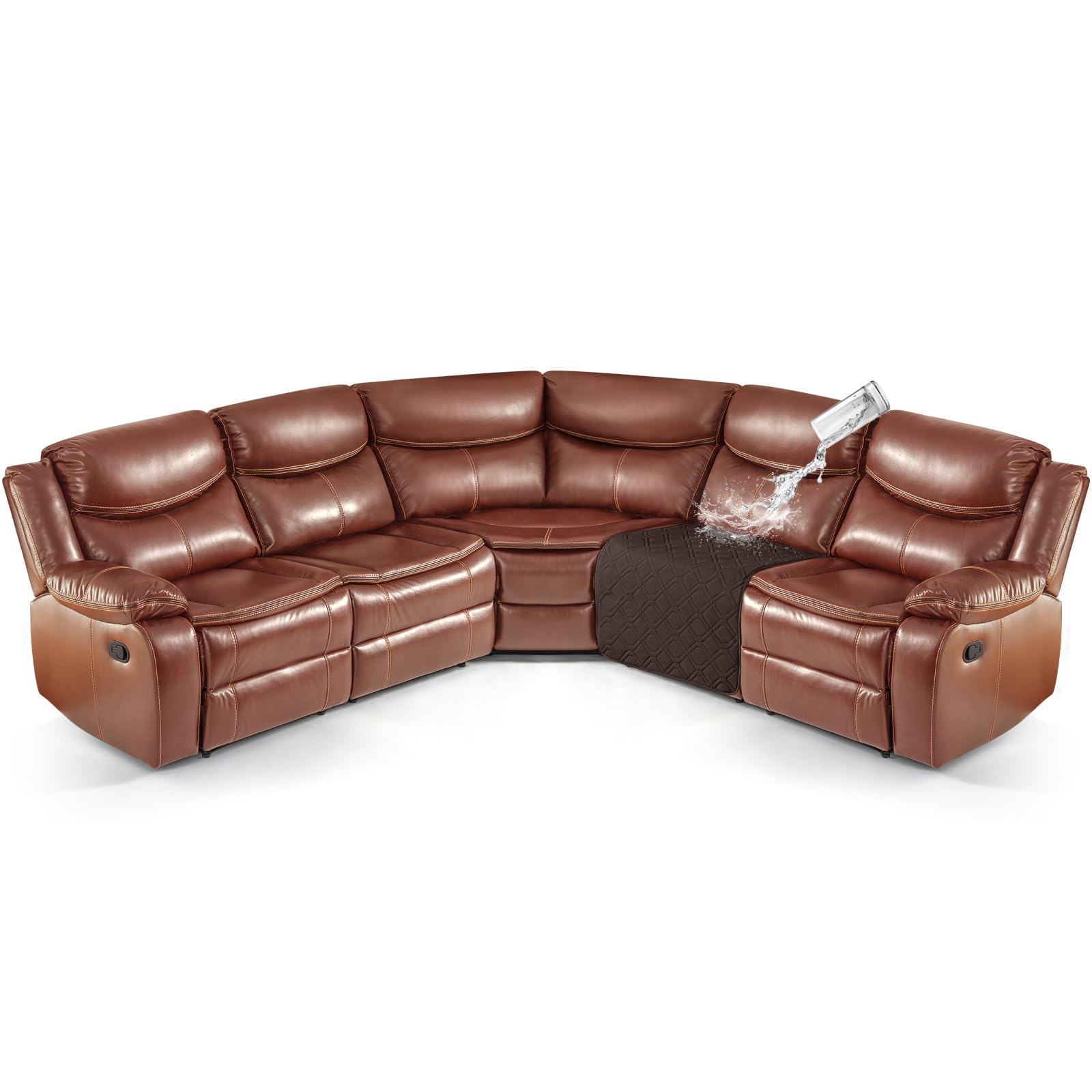 VANSOFY Extra Large Reclining Sectional Couch Covers, Waterproof 5-Piece Sofa Covers for L Shape Sectional Sofa Corner Seater Washable Slipcover for