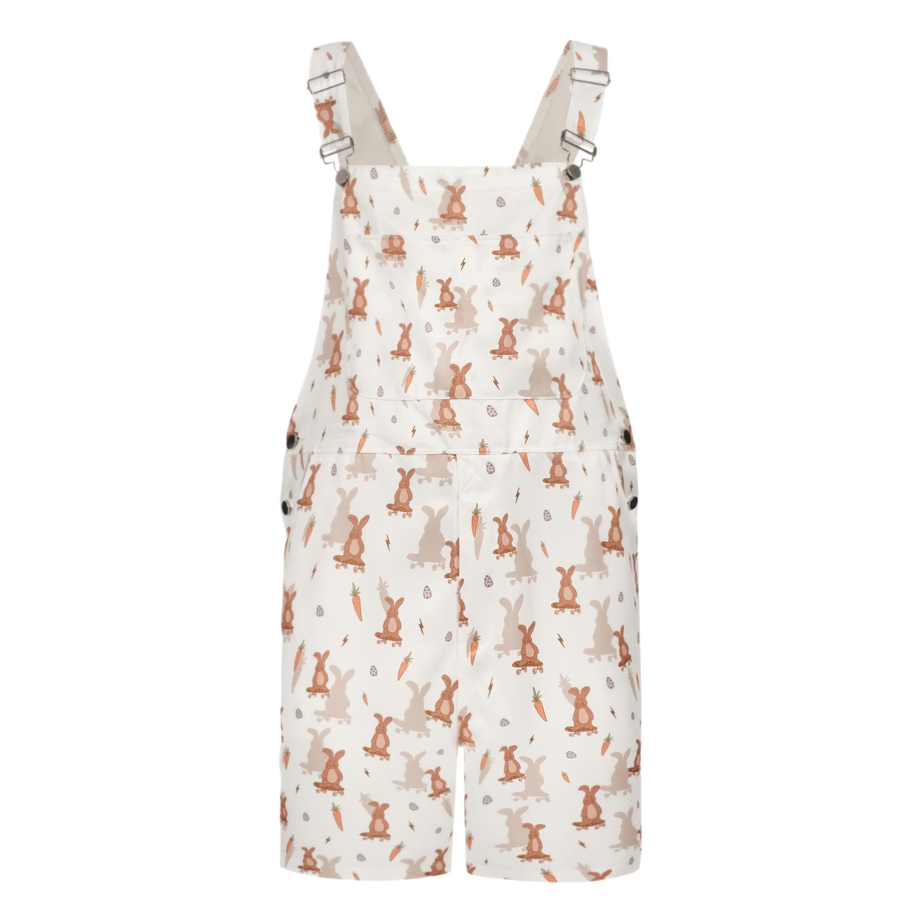 Overalls for Men Women Adjustable Shoulder Strap Funny Easter Print Holiday Shorts Jumpsuit