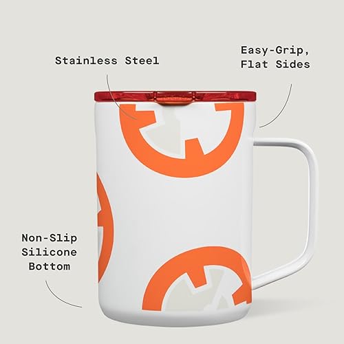 Miniatura 4 de Corkcicle Disney Princess Ariel - Taza de café con triple aislamiento con tapa, vaso de campamento de acero inoxidable con asa, caliente durante más