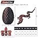 7 Pcs DND Dice Set and 3D Printed Dragon Egg,D&D Dice Dungeons and Dragons Polyhedral Dice Starter Games Fidget Toys Set for RPG MTG Table Games,Black Red