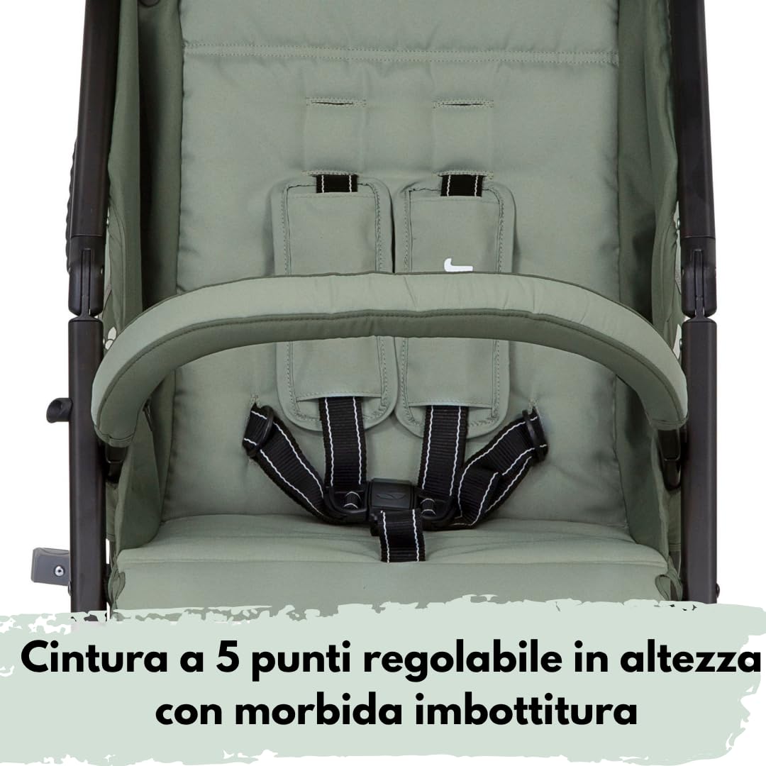 Joie Nitro LX – Passeggino e passeggino sportivo, solo 7,7 kg, passeggino da viaggio con funzione reclinabile, sospensione singola e schienale regolabile, con protezione da pioggia e insetti