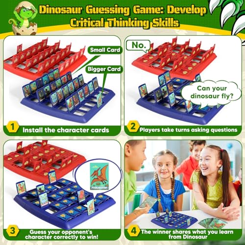 Garybank Guess Dinosaur Who Am I Games for Kids, 24 Educational Dino Cards with Facts & Inspiration, Dinosaur Learning Toys for Developing Critical Thinking and Speech Therapy, Age 6 and Up - Image 2