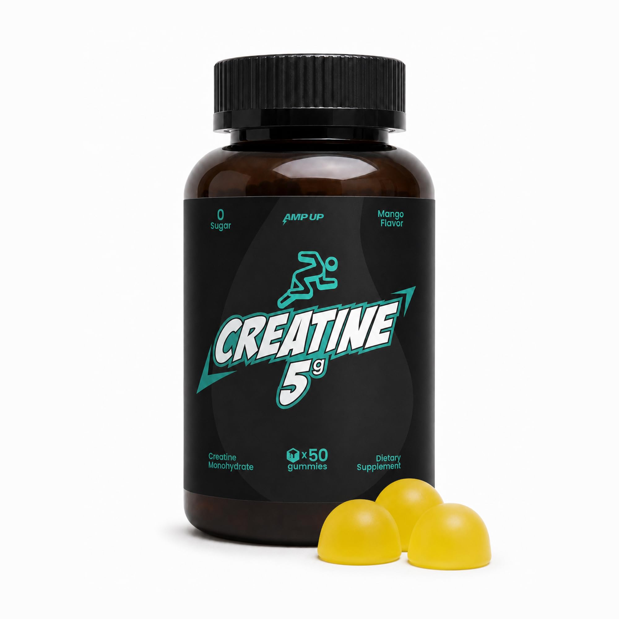AmpUp Creatine Monohydrate Gummies, Mango Flavor, 50ct