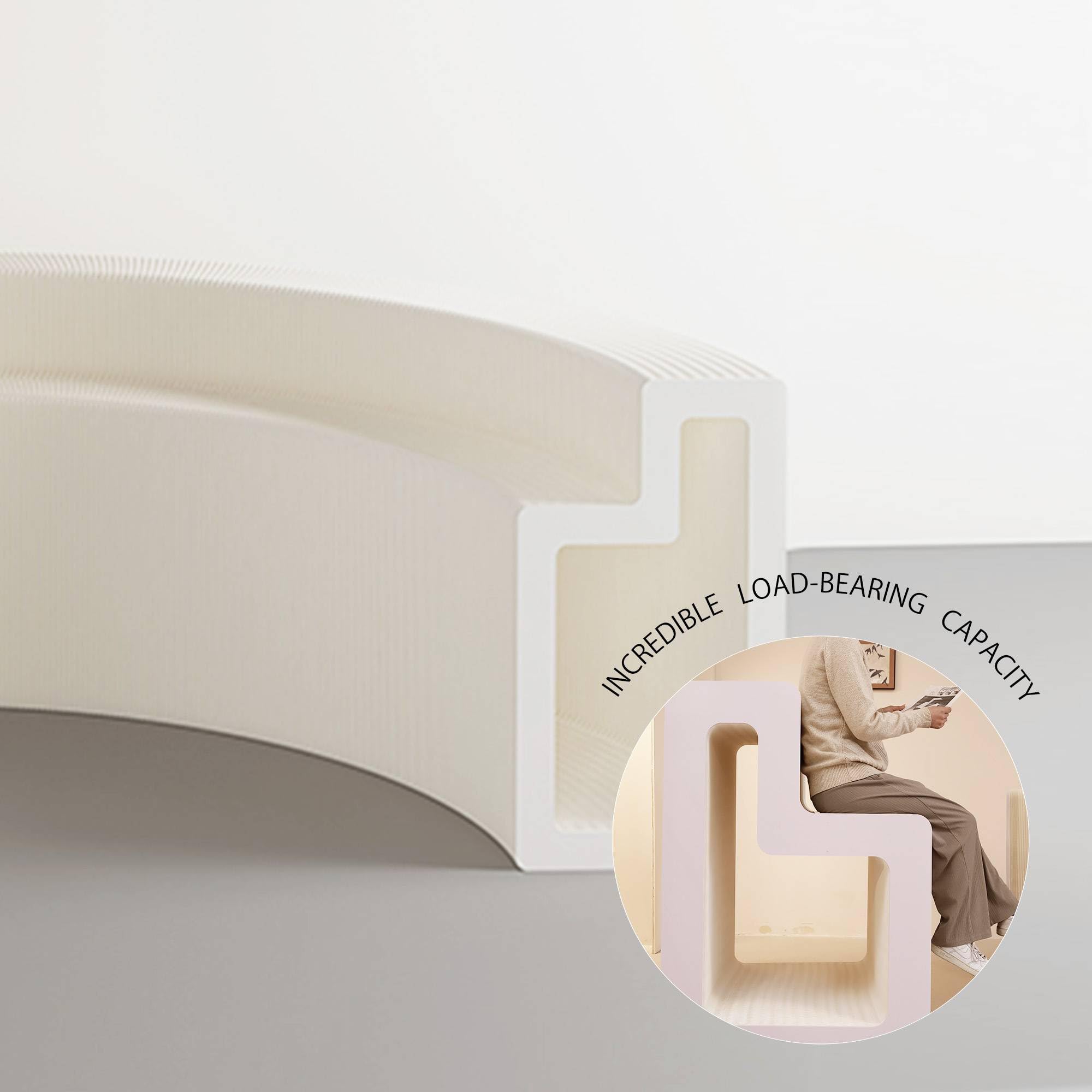 Moderner, modularer Präsentationsständer – weiß geripptes Regal mit mehreren Ebenen für Einzelhandel, Büro und Wohnzimmer – stilvolle Lösung (B x H x L) 42 x 117 x 200 cm