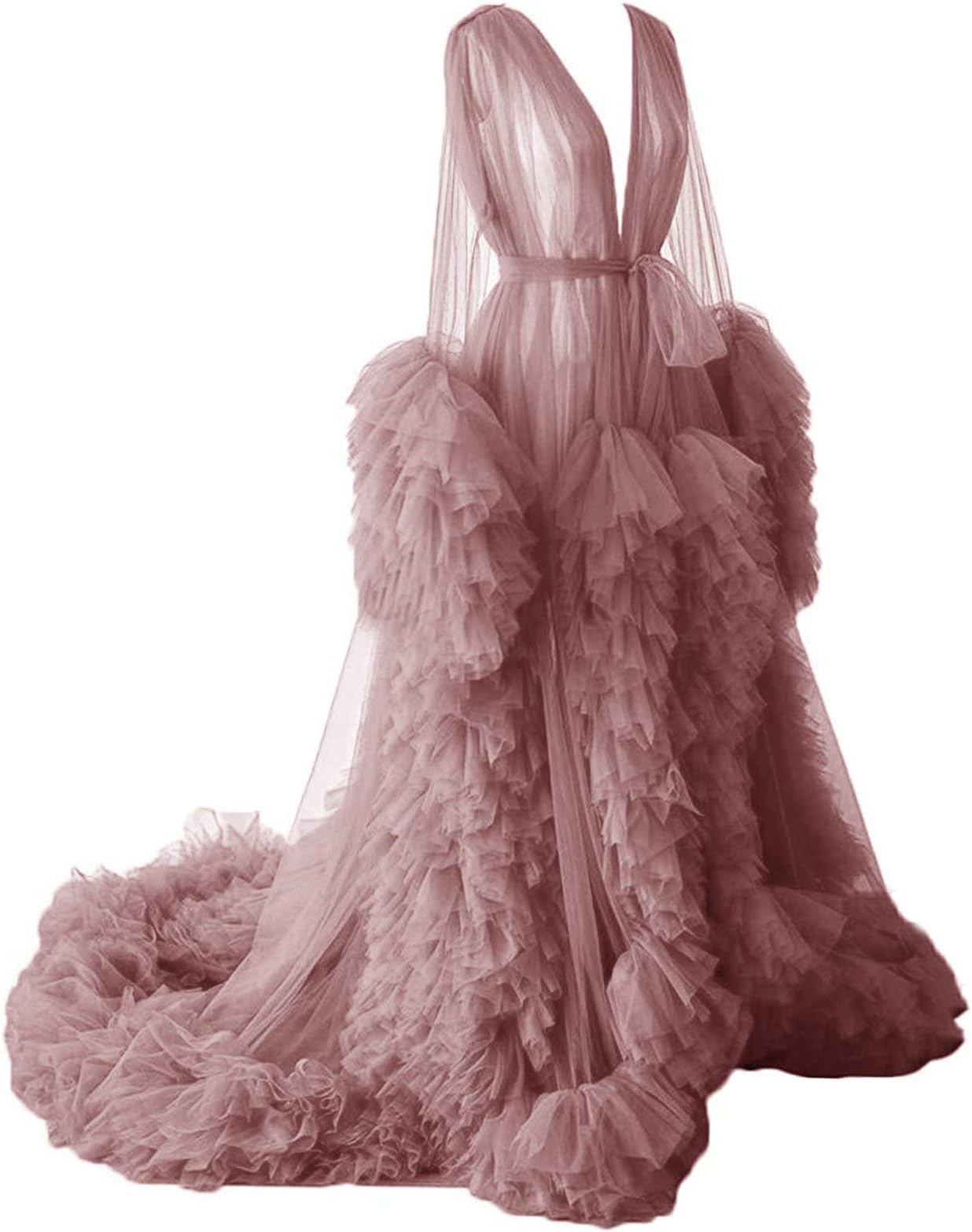Changuan Tulle Robe Maternity Dress for Photoshoot Long Sheer Pregnancy Gown Bridal Roebs Baby Shower Lingerie Nightgown