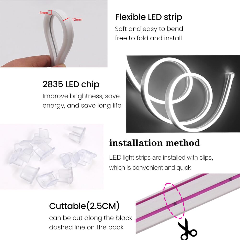 12V Flexible LED Neon Strip SMD 2835 Silicone Separate LED Neon Tube