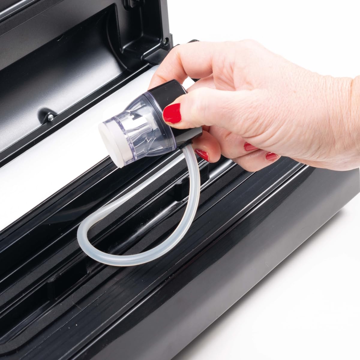 MACOM, Macchina Sottovuoto Professionale – Doppia Pompa di Aspirazione, 2 Barre Saldanti e Portarotolo Integrato, Struttura in Acciaio Brunito con Display LCD – Forever Fresh VAC8090