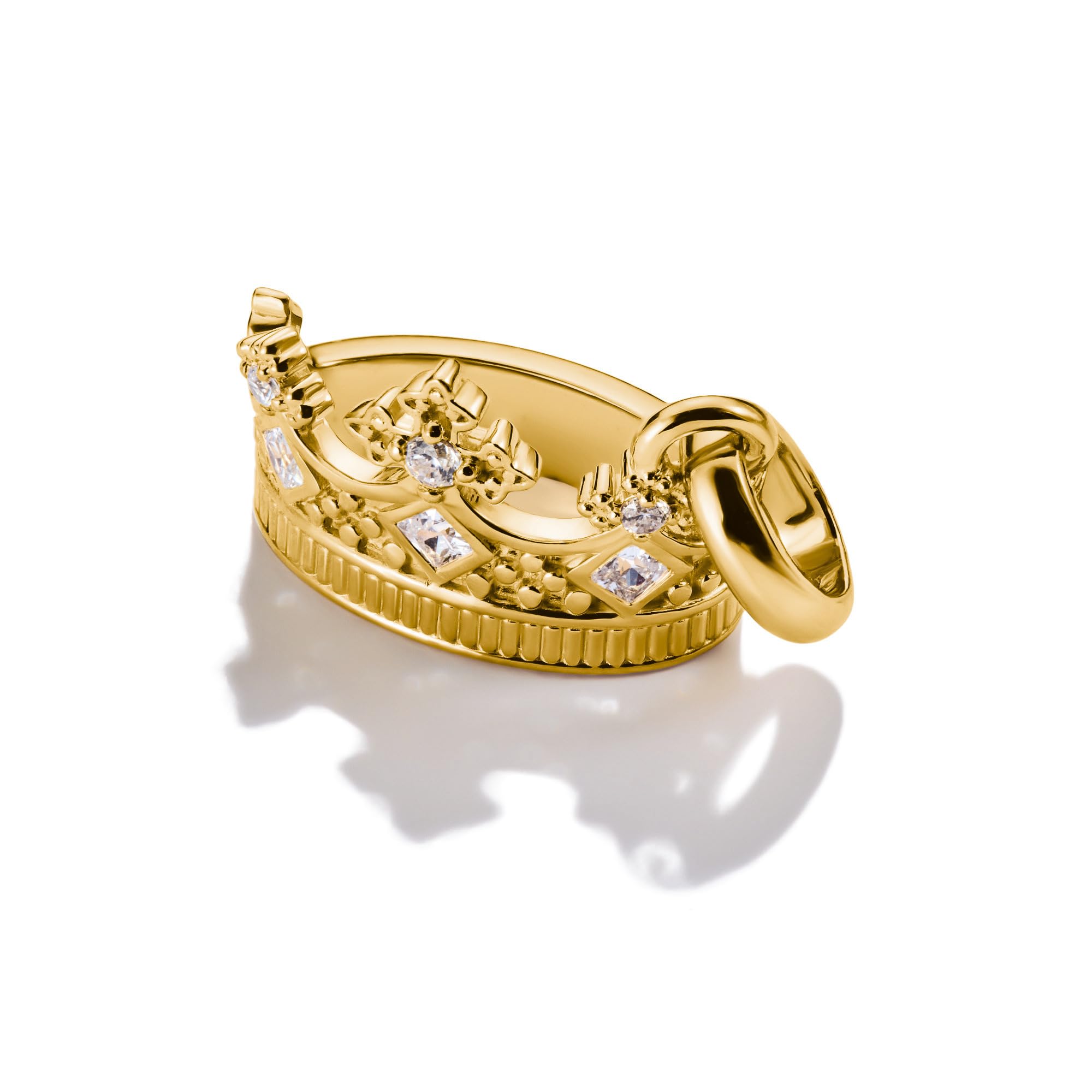 THOMAS SABO Charm-Anhänger Krone mit Steinen Connect vergoldet 18k Vergoldung, Recyceltes 925 Silber