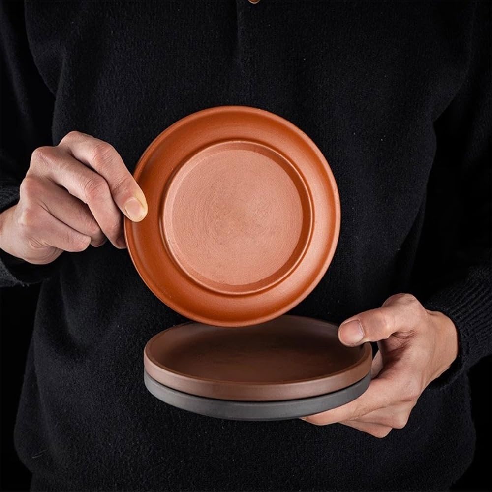 Spodek roślinny Ceramiczna tacka ociekowa na palety do roślin, okrągła fioletowa piaskowa doniczka kwiaty ogrodnictwa domowego(Średni)