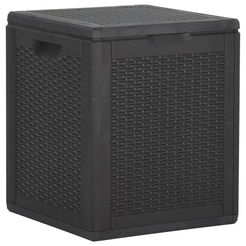 vidaXL Garden Storage Box Outdoor Patio Terrace Lawn Furniture Toys Gardening Tool Box Storage Chest Case Organiser 90L Black PP Rattan