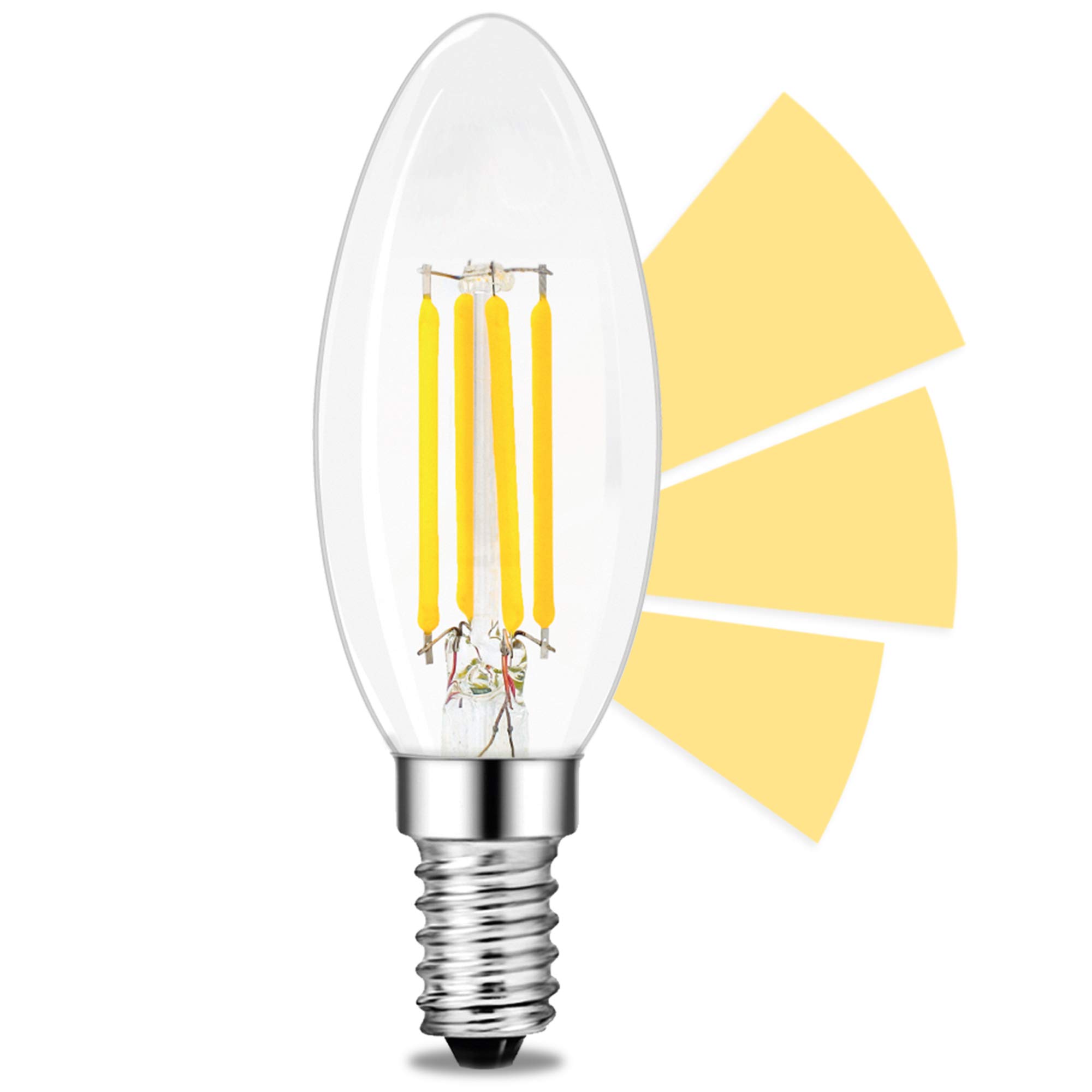 linovum LED Kerze E14 Filament 6er Set fourSTEP 4W warmweiß 2500K dimmbar