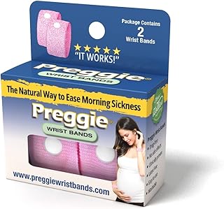 Three Lollies Preggie Anti-Nausea Wristbands – Morning Sickness Relief – Clinically Tested - Pregnancy Nausea Relief – Acupressure Wristband - Side Effect Free - 1 Count (2 Wristbands) – Pink