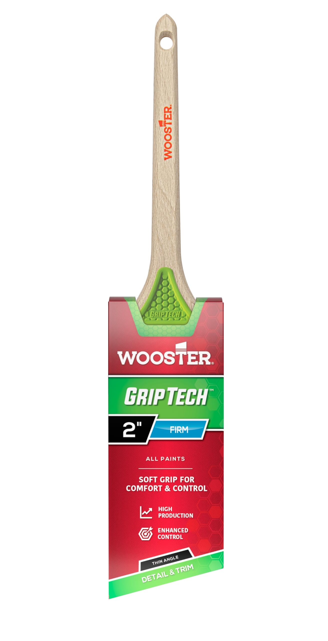 Wooster Brush Green Wooster Grip Tech - Firm - Thin Angle Sash Paint Brush - 2 Inch
