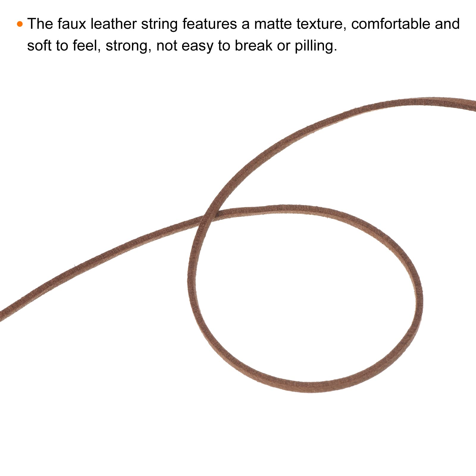 PATIKIL Suede Cord with Roll Spool 3mm 50 Yard, Flat Faux Leather Lace for Necklace Bracelet Jewelry Making Beading DIY Crafts, Brown - Image 3
