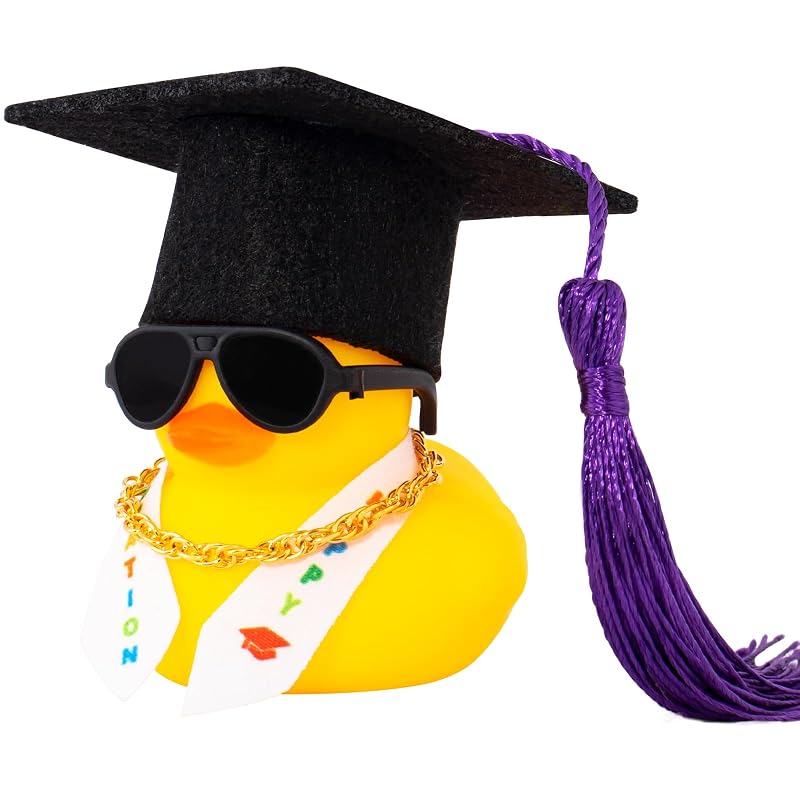 Pato de Borracha wonuu para Decoração Automotiva com Tema de Formatura, Roxo