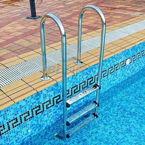 Escalera para piscina 3 peldaños acero inoxidable miniatura 5