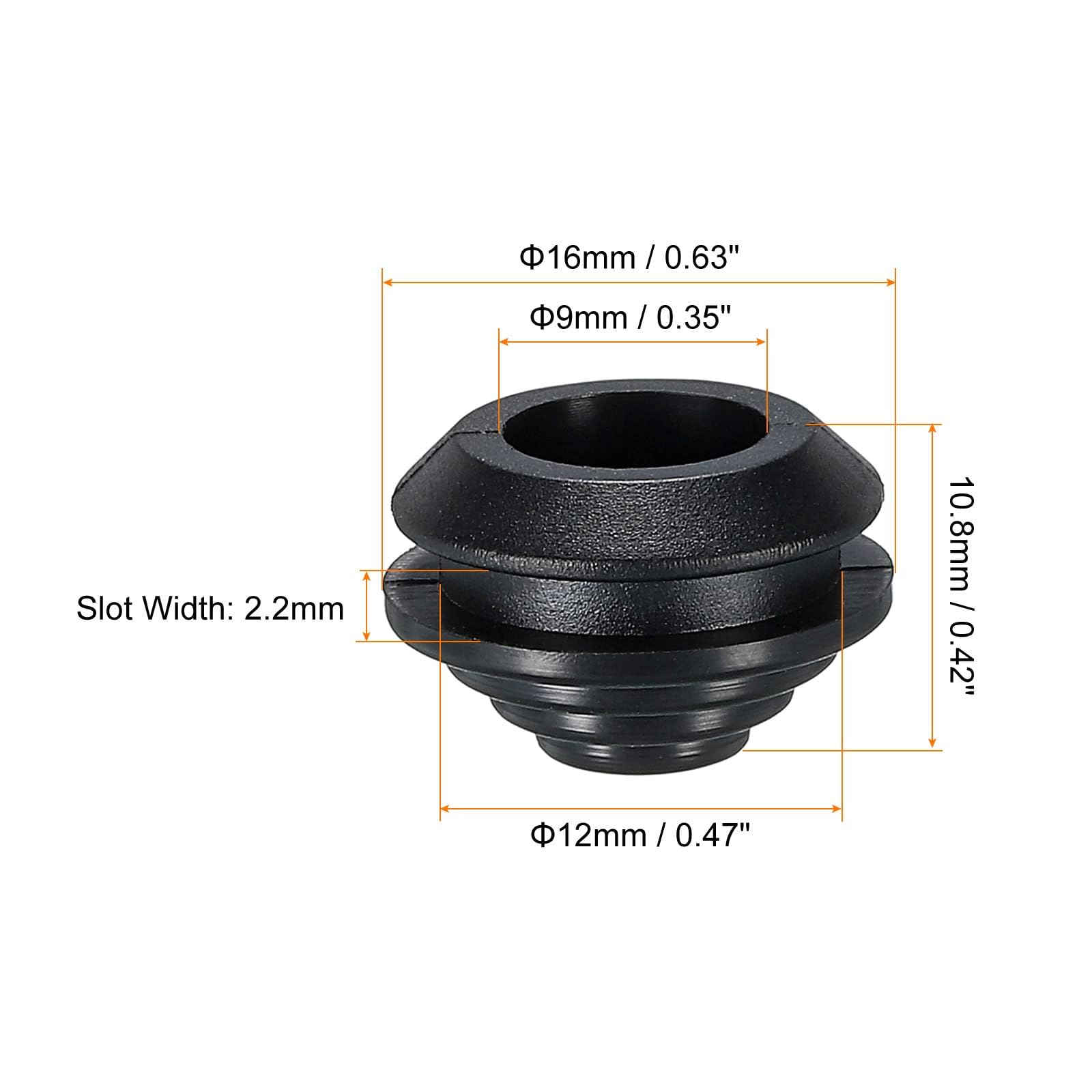 TA-VIGOR 12Pcs Conical Rubber Grommet Mount Dia 12mm Drill Hole Black Tower Shaped Grommets Wire Protection Firewall Hole Plug - Image 2