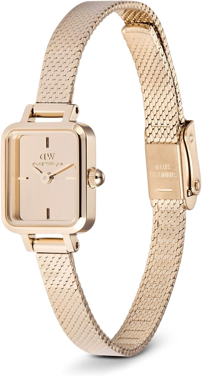 Daniel Wellington Quadro Mini Reflection Women’s Watch - 15.4x18.2mm Case, Japanese Quartz Movement, 316L Stainless Steel Mesh Strap, Water Resistant, Small Wrist Watch for Women - Image 3
