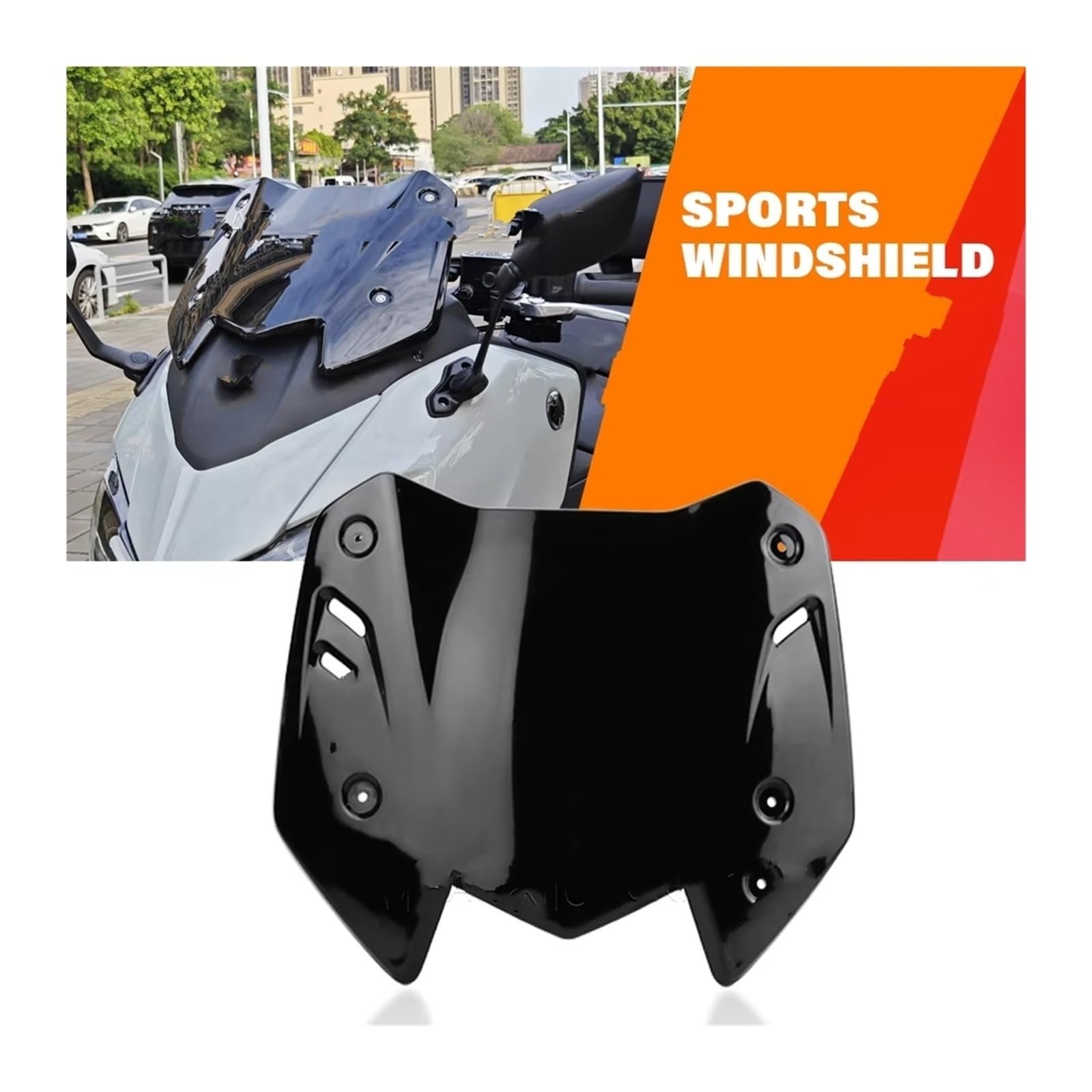Parabrezza Deflettori Moto Per TMAX560 Per TMAX 560 Per Tech Per MAX ABS 2022-2026 Parabrezza Per Moto Deflettore Schermo Cupolino Moto(Nero)
