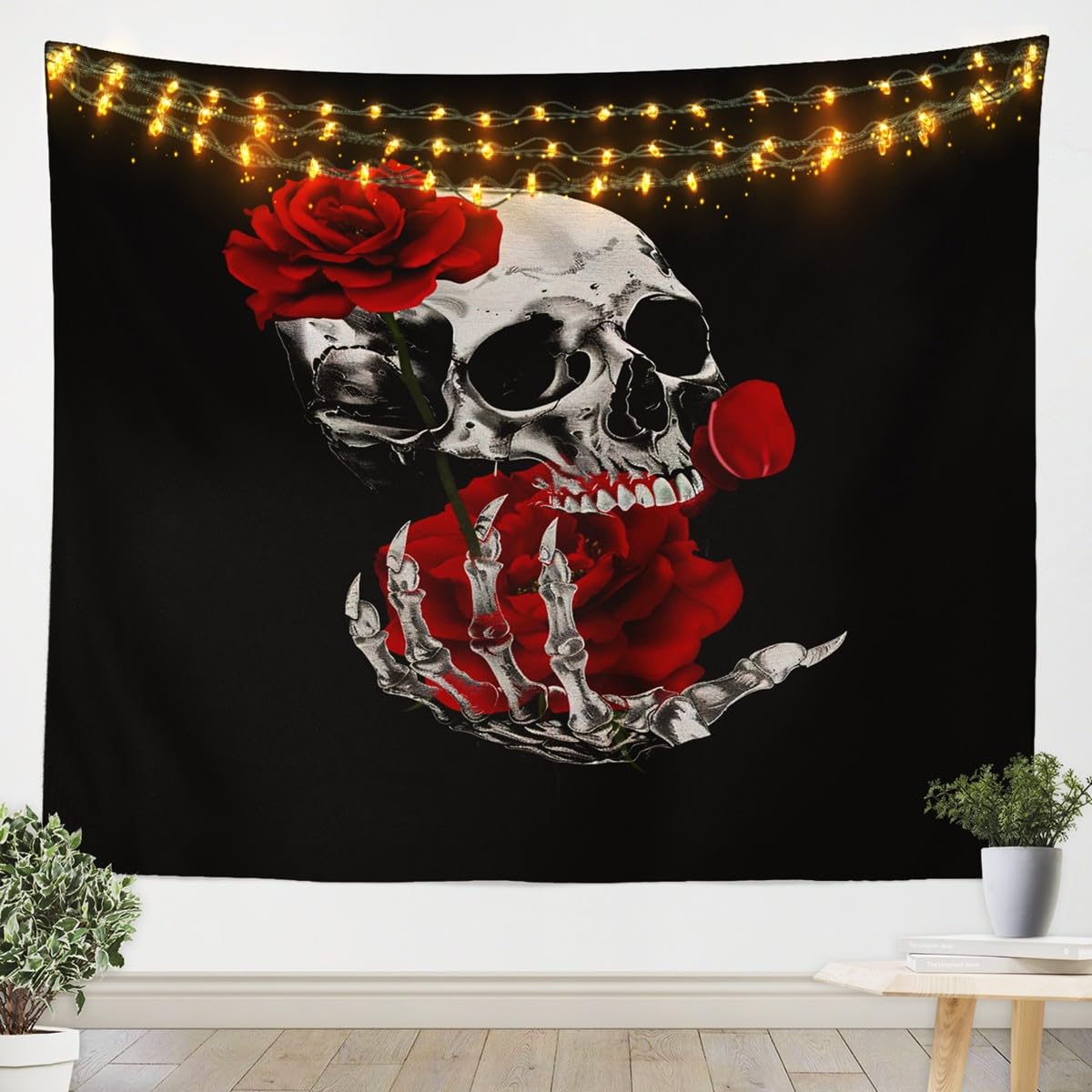 & SKULLS FLOWERS Wall IN CASTLE WALL Skull Murakami THE