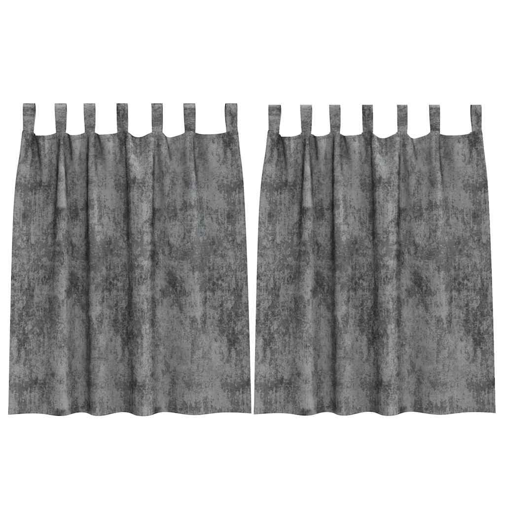 Aksamitne zasłony szare, zestaw 2 sztuk, 140 x 140 cm, nieprzejrzyste, termoizolacyjne, do salonu, sypialni, nowoczesnego domu, luksusowy aksamit