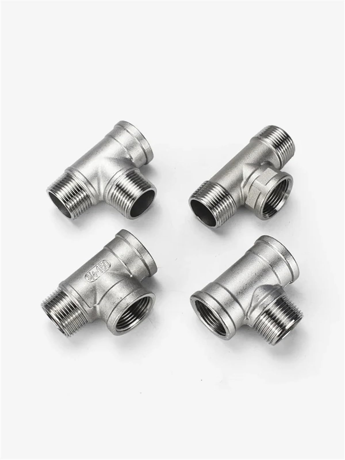 Jonction té pour tuyauterie Raccord en T fileté mâle et Femelle en Acier Inoxydable Raccords de tuyauterie de plomberie 3 Voies en Acier Inoxydable pour Tuyau(304DN20-mmf)