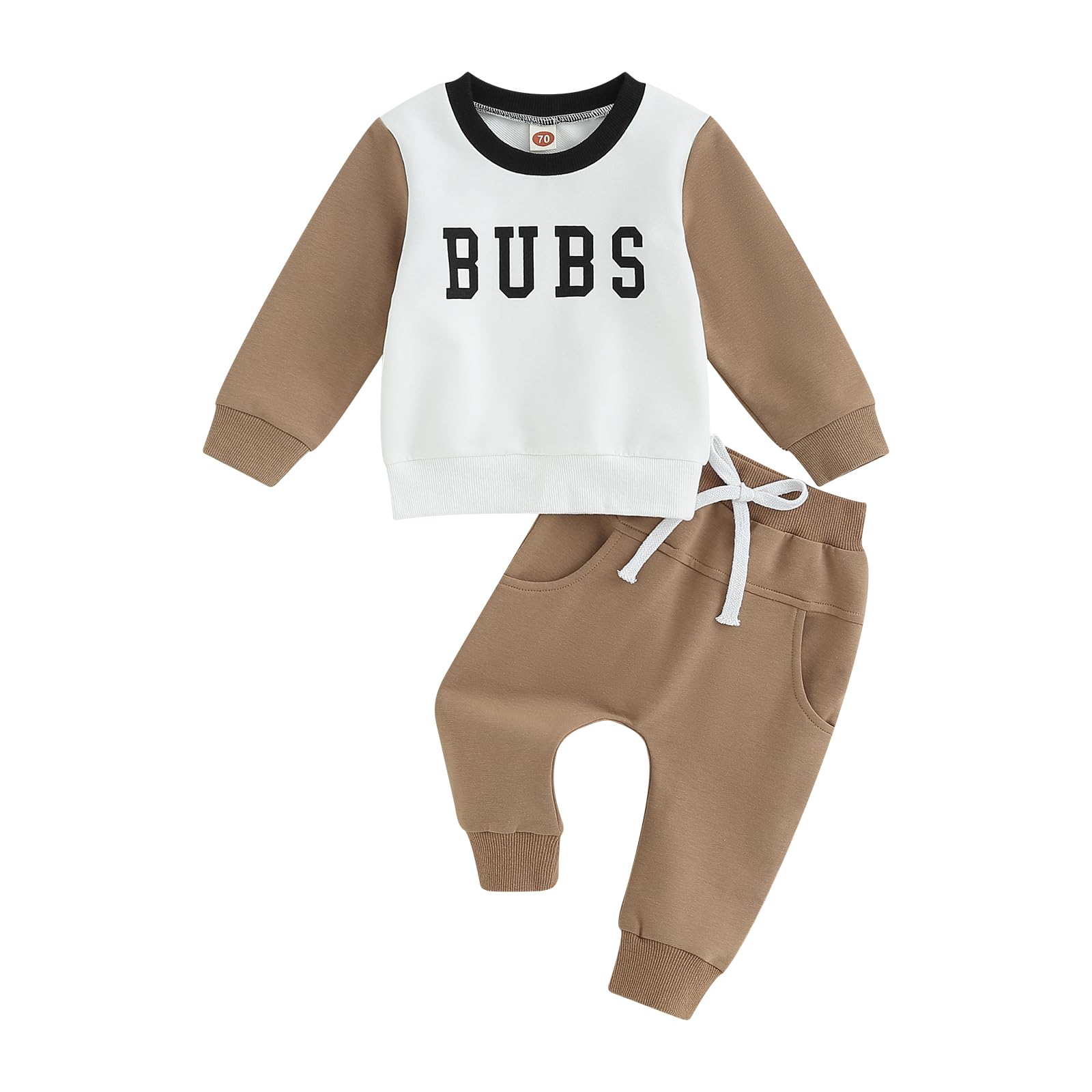 Toddler Boy 2-Piece Outfit Set - Color Block Sweatshirt & Drawstring Pants For Fall/Winter