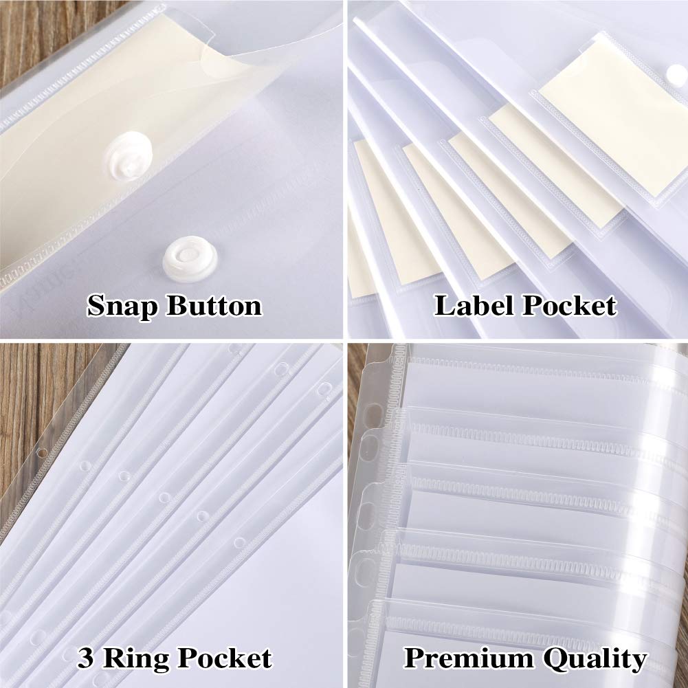 12 Pack Poly Binder Pocket, Side Loading,Letter Size, Pocket Folders