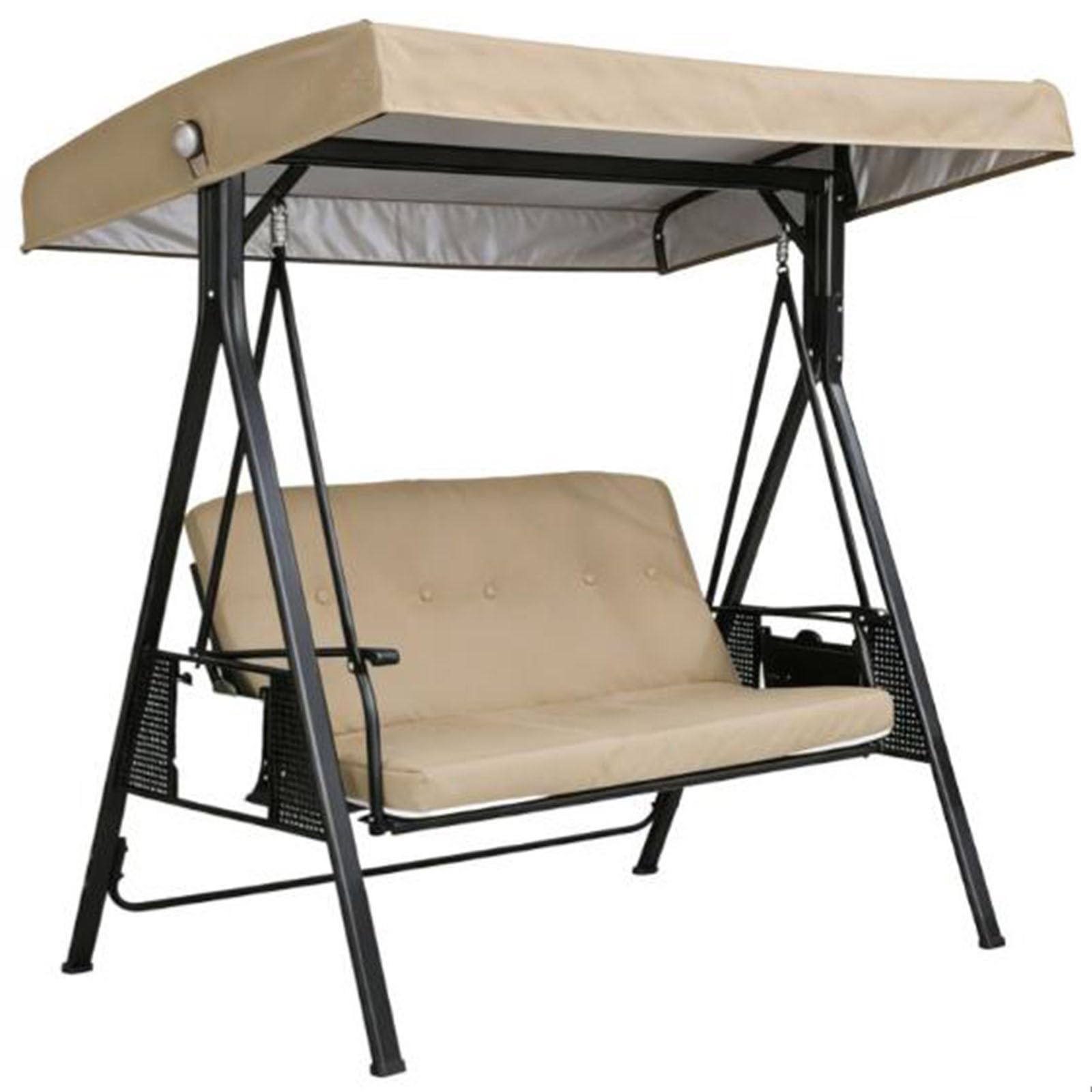 Swing Canopy Replacement Cover, Deluxe Polyester Top Replacement UV Block Sun Shade Waterproof Decor, for Outdoor Porch Garden Yard 2/3 Seat Patio Swing Chair(3 seater:78 x 49in/198 x 125cm)