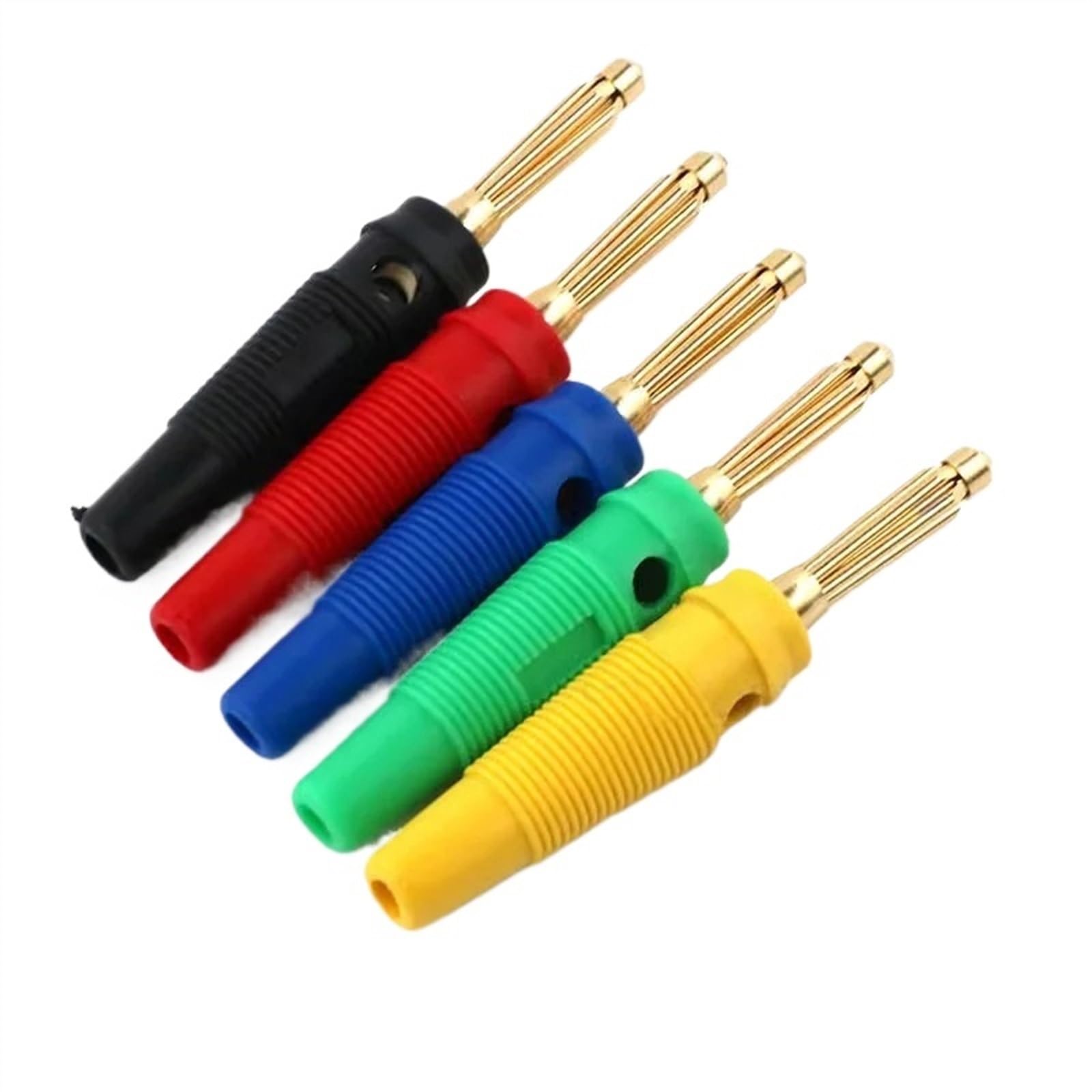 4 mm muzyczny kabel głośnikowy przewód wtyk bananowy pozłacane złącza gniazdo czerwony czarny niebieski zielony żółty (kolor: czarny, rozmiar: 10 szt.)