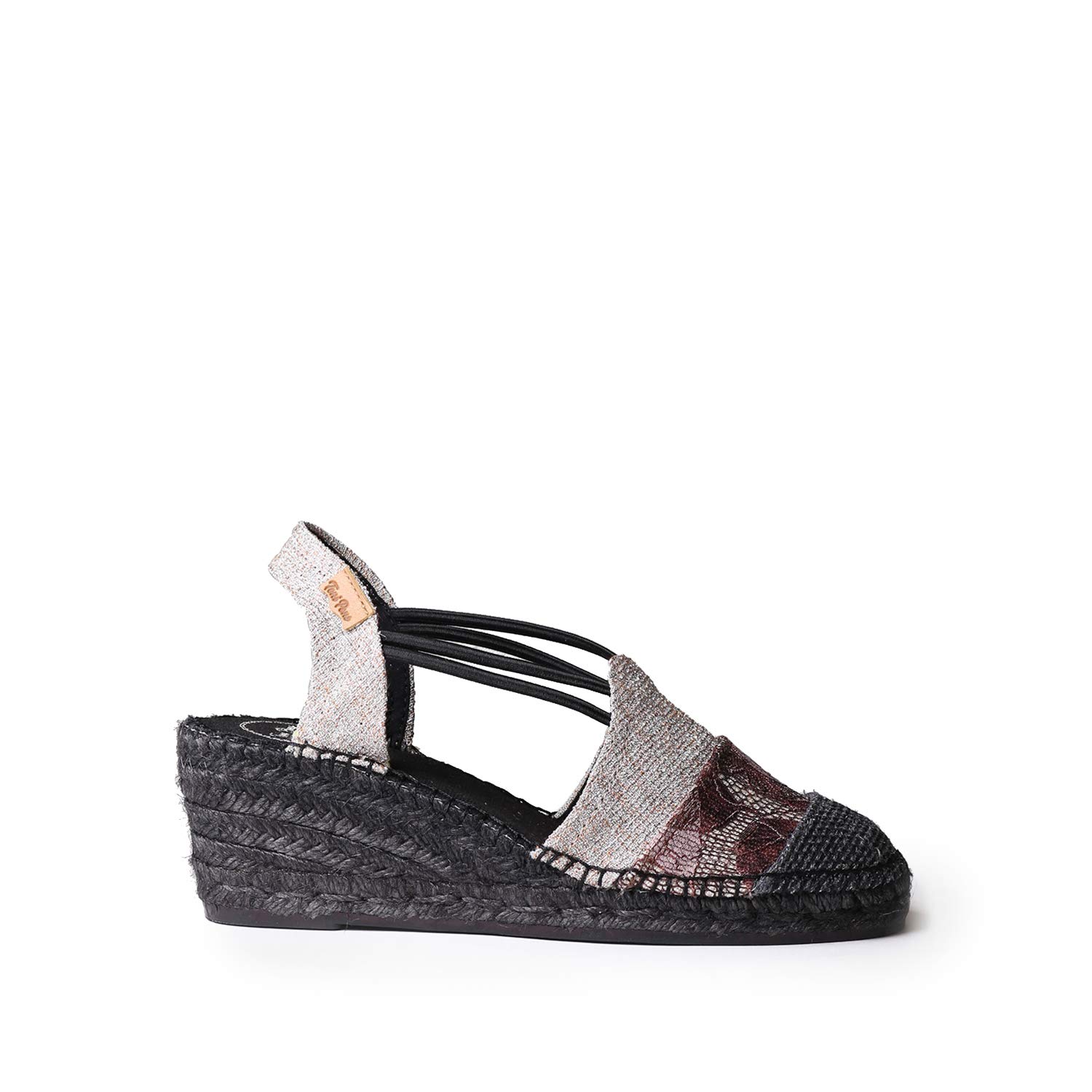 TONI PONSWomen, Tours-PW, Pacthwork Elastic Strap Wedge Espadrille