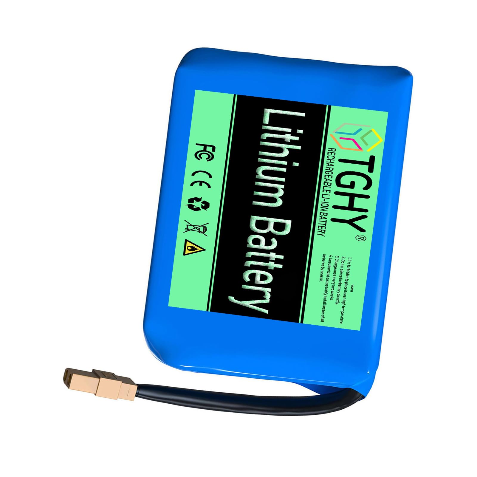 Tghy One Color 36V Hoverboard Battery Replacement 36V 2Ah Rechargeable Lithium Li-Ion Battery For 72W And Below Skateboards Balance Car Electric Scooter Motor