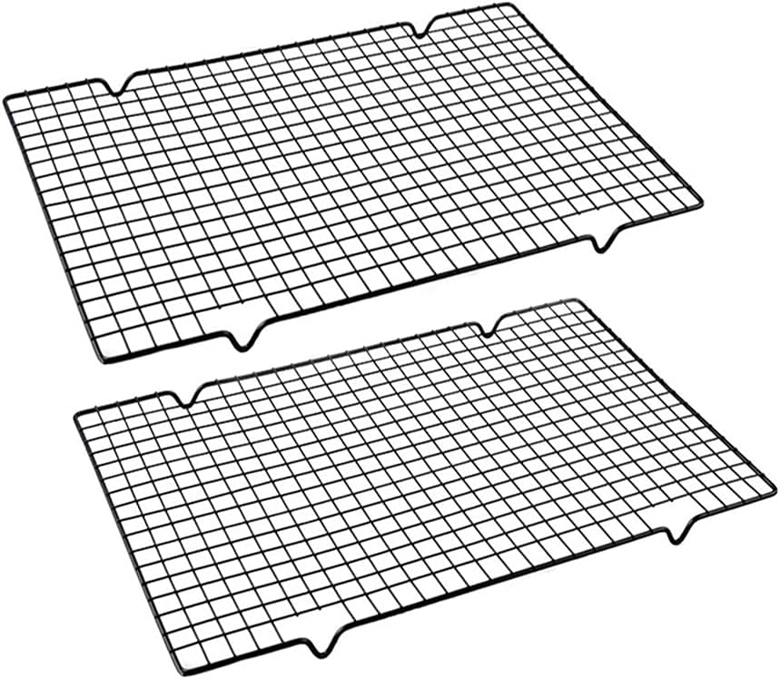 Enamel Cooling Rack Baking Rack Oven , Size 16’’x10’’,Thick Wire Heavy Duty Commercial Quality Wire Rack (2 PCS) (Quality Wire Rack)