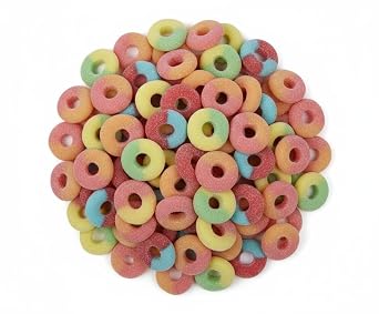SweetGlob Gummy Rings Fruit Flavor Soft & Chewy Gummy Candy Perfect for Parties, Candy Buffets, and Toppings Assorted, 1 Pound