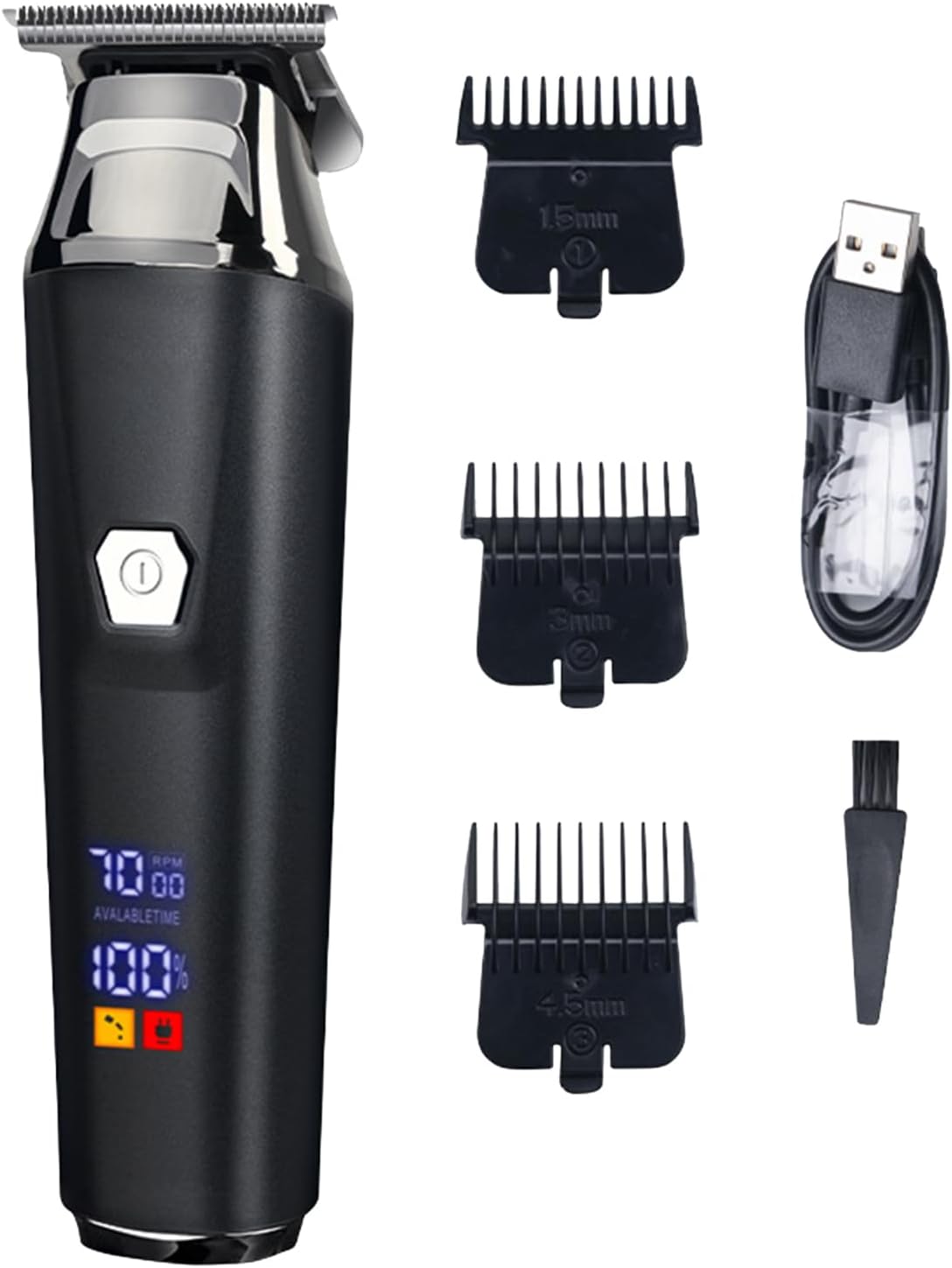 Electric Hair Clippers, Cordless Rechargeable Hair Cutting Machine, 1.65×5.91 inches Compact Grooming Set, Waterproof Precision Trimmer Shaver Kit for Bald Head, Gym, Salon