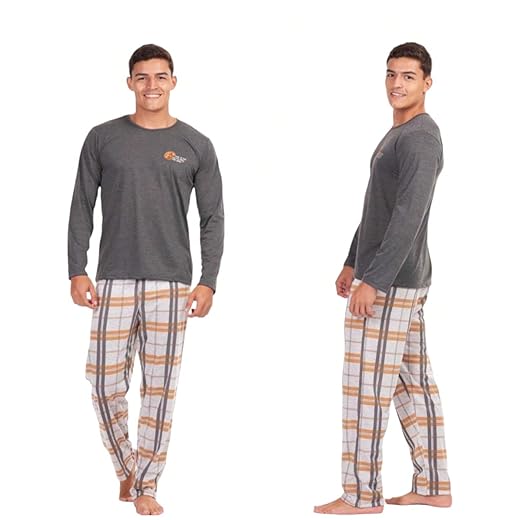 Pijama Adulto Masculino Calça Longa Gola em V