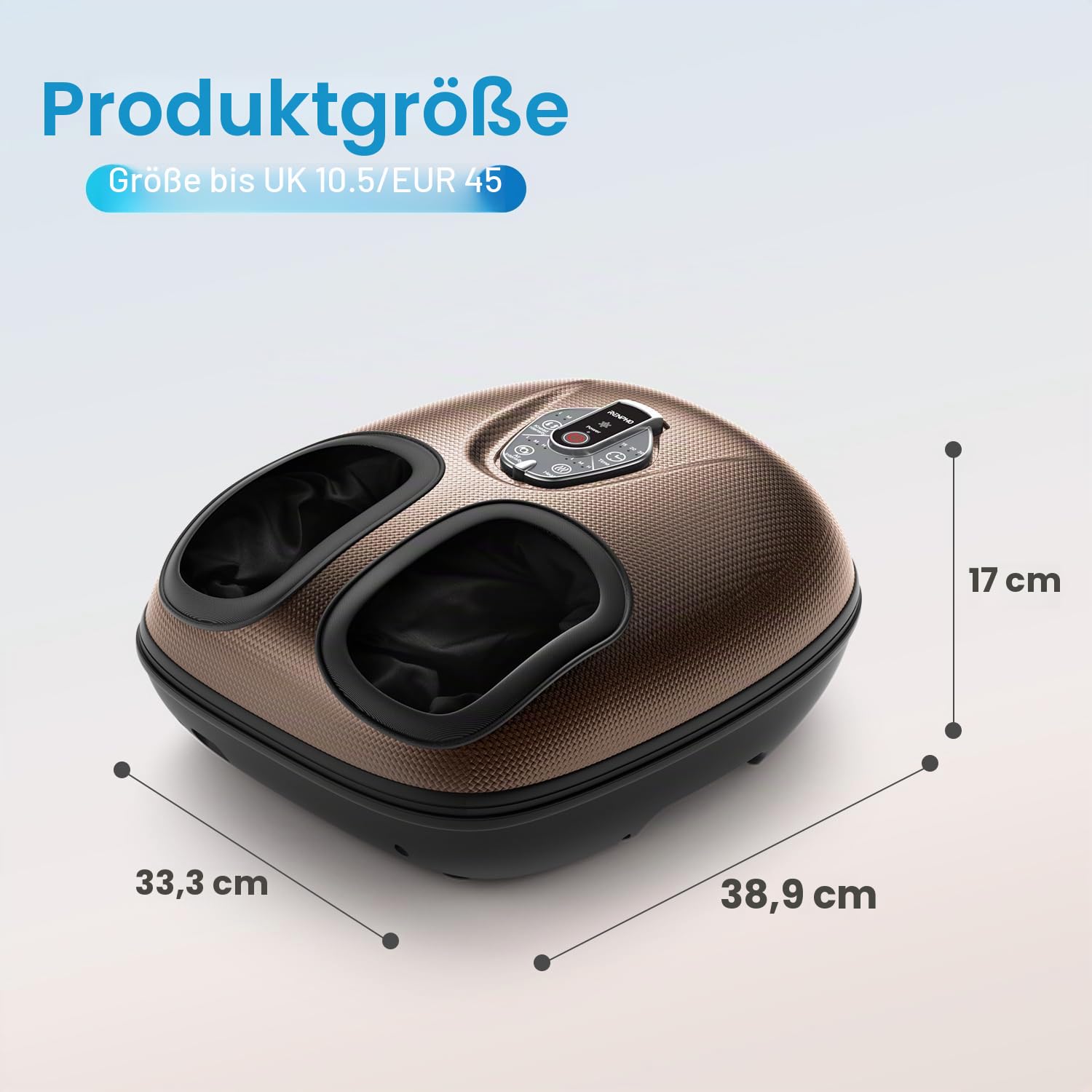Tragbar Fußmassagegerät mit Wärme, Fussmassagegerät Elektrisch Testsieger | 3D-Knetrollen, Shiatsu-Massage & Luftkompression mit 3 Verstellbaren Intensitäten, Geschenk für Männer, Braun