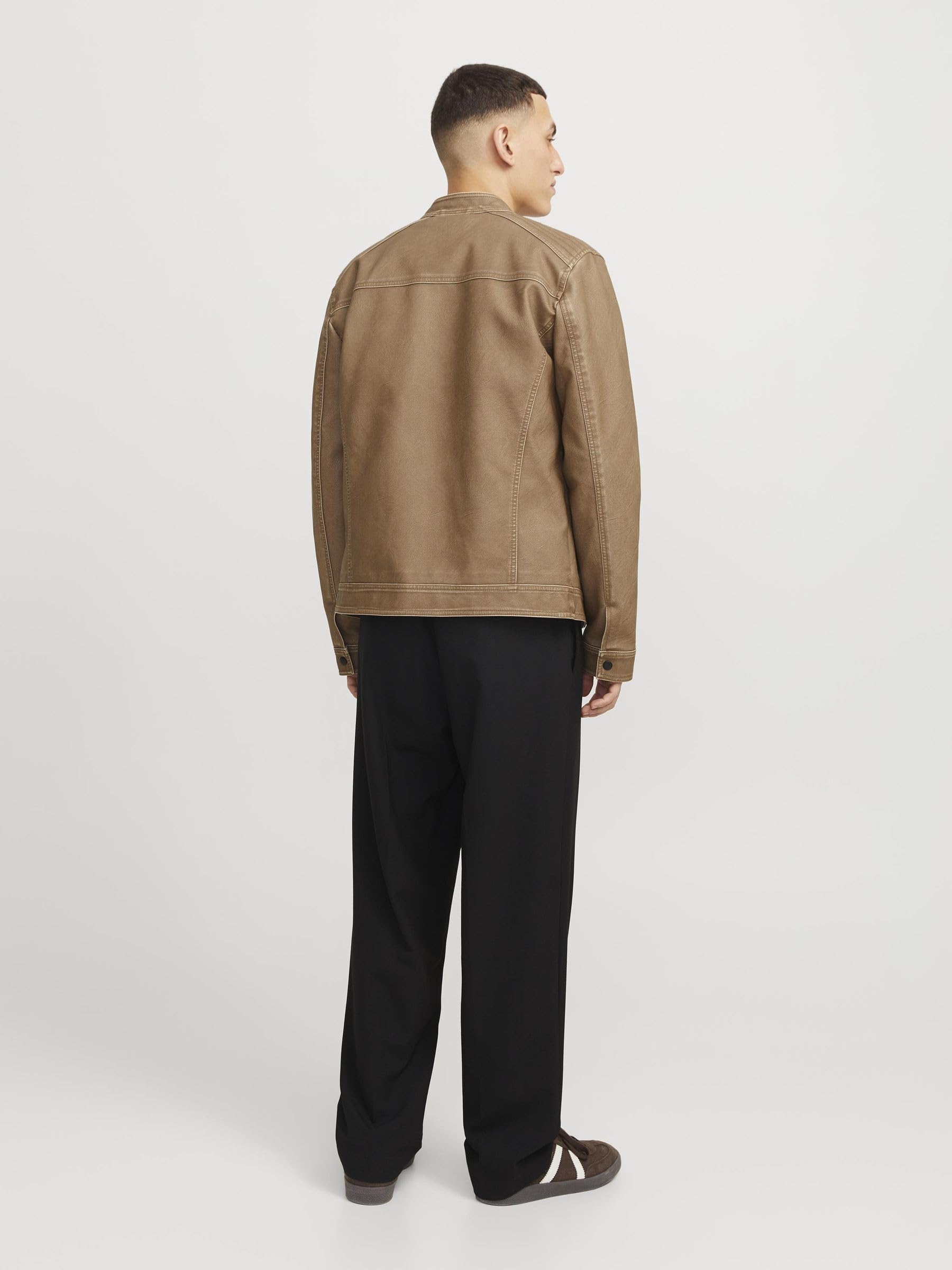Jack & Jones Męska kurtka Jjewarner Washed Pu Jacket Noos, Safari, xx_l, safari, xx_l