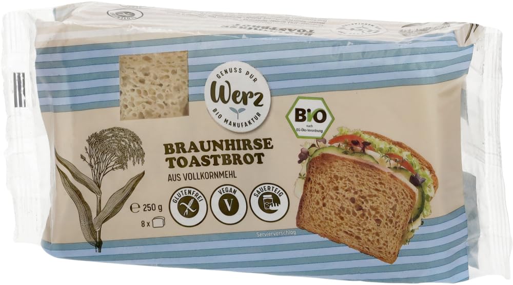 Werz Bio Braunhirse Toastbrot, glutenfrei (6 x 250 gr)