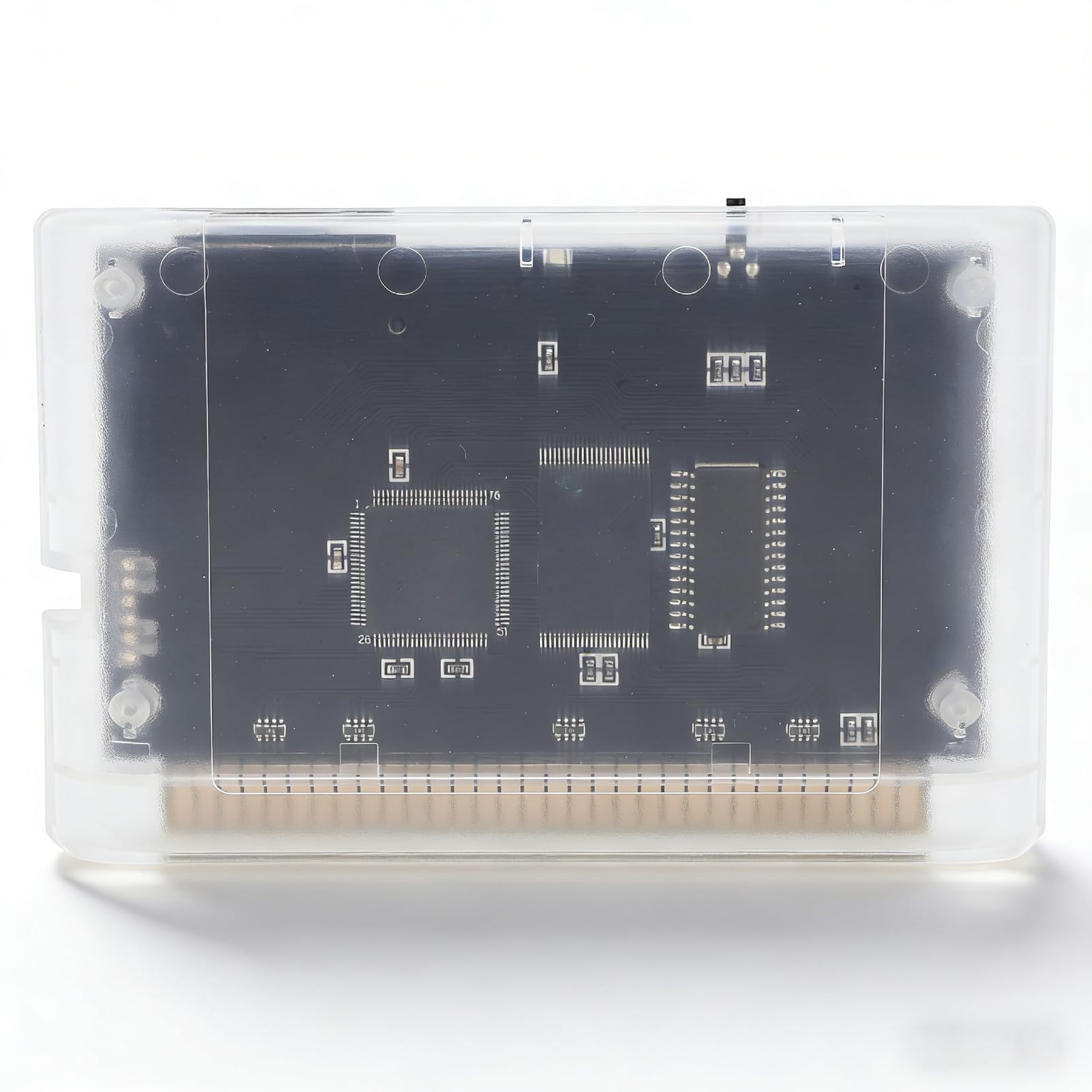 Spielvideokassette für Mega Drive, 3000 in 1, Transparent mit 8 GB Speicherkarte, Unterstützt MD1 MD2 MD3 CD 32X, Genesis, Master System Spiele (Transparentes Weiß)