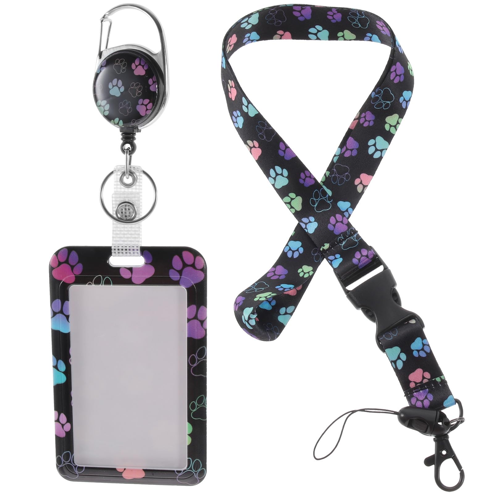 SHINEOFI 3piezas Tarjetero De Identificación Con Lanyard Soporte Para Credenciales Con Diseño De Patas De Funda Resistente y Práctica Para Profesores y