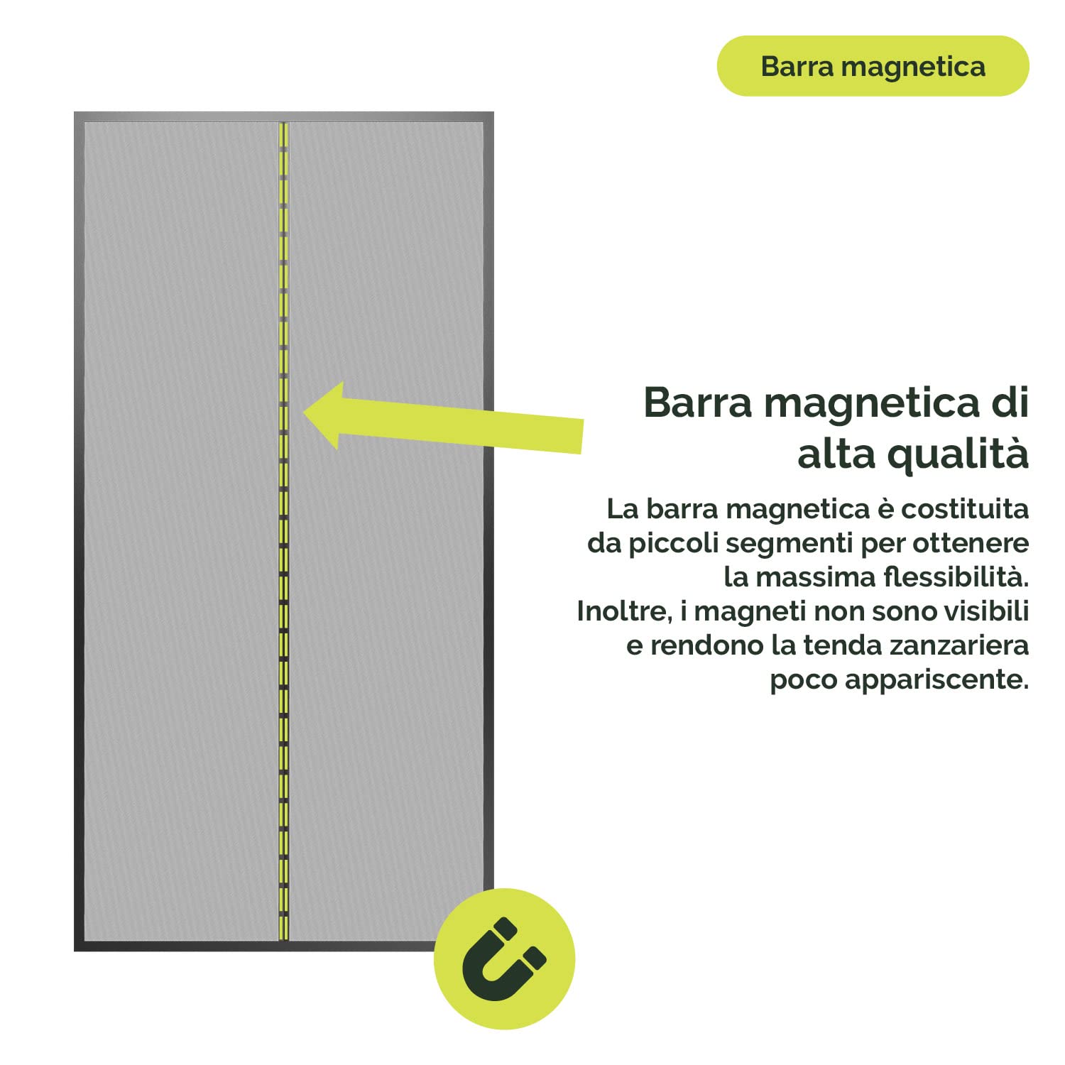 Nematek Zanzariera magnetica per le porte 120 x 240 cm protezione dagli insetti, con nastro magnetico, zanzariera con montaggio che non necessita di forare le pareti