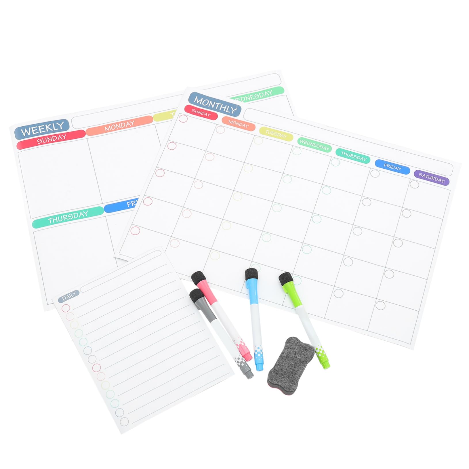 Tableau Magnétique pour Planning Hebdomadaire Autocollant pour Réfrigérateur Tableau Effaçable Organisation Tâches