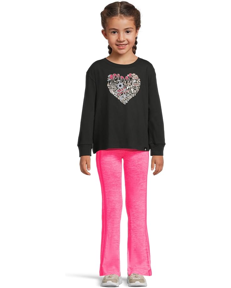 adidas Kids Graphic Tee Flare Pant Set (Toddler/Little Kid) - Main View